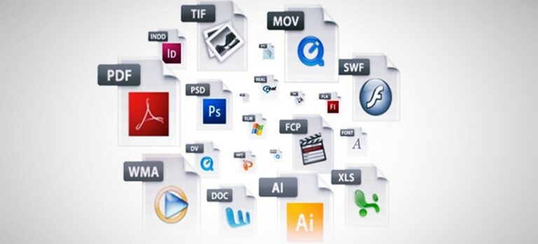 formatos digitales con diferentes tipos de extensiones