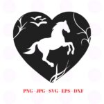 image of a heart with a horse inside